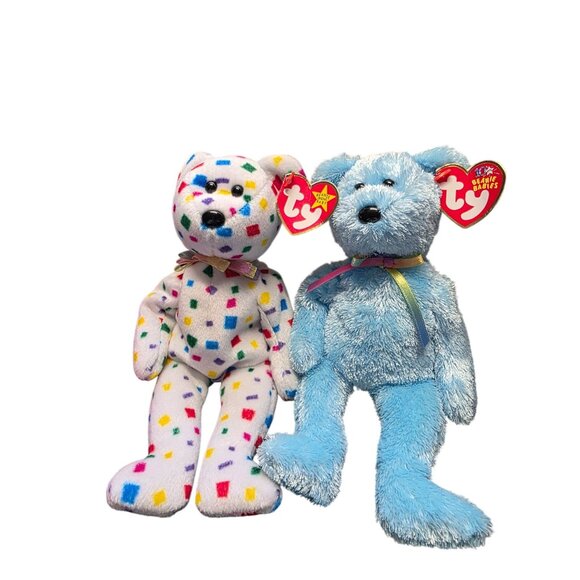 Lot of 4 Vintage Ty Beanie Babies Bears Plush - Picture 3 of 10